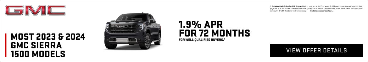 1.9% APR FOR 72 MONTHS for well-qualified buyers.1
